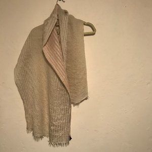 SHIMMERY LINEN PAUL SMITH PINK/SILVER STRIPE WOMEN'S PARTY SHAWL/SCARF/WRAP